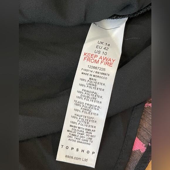 New ~ ASOS ,  TOPSHOP  ~Abstract Print Long Sleeve Dress In Pink 10 - Picture 6 of 8